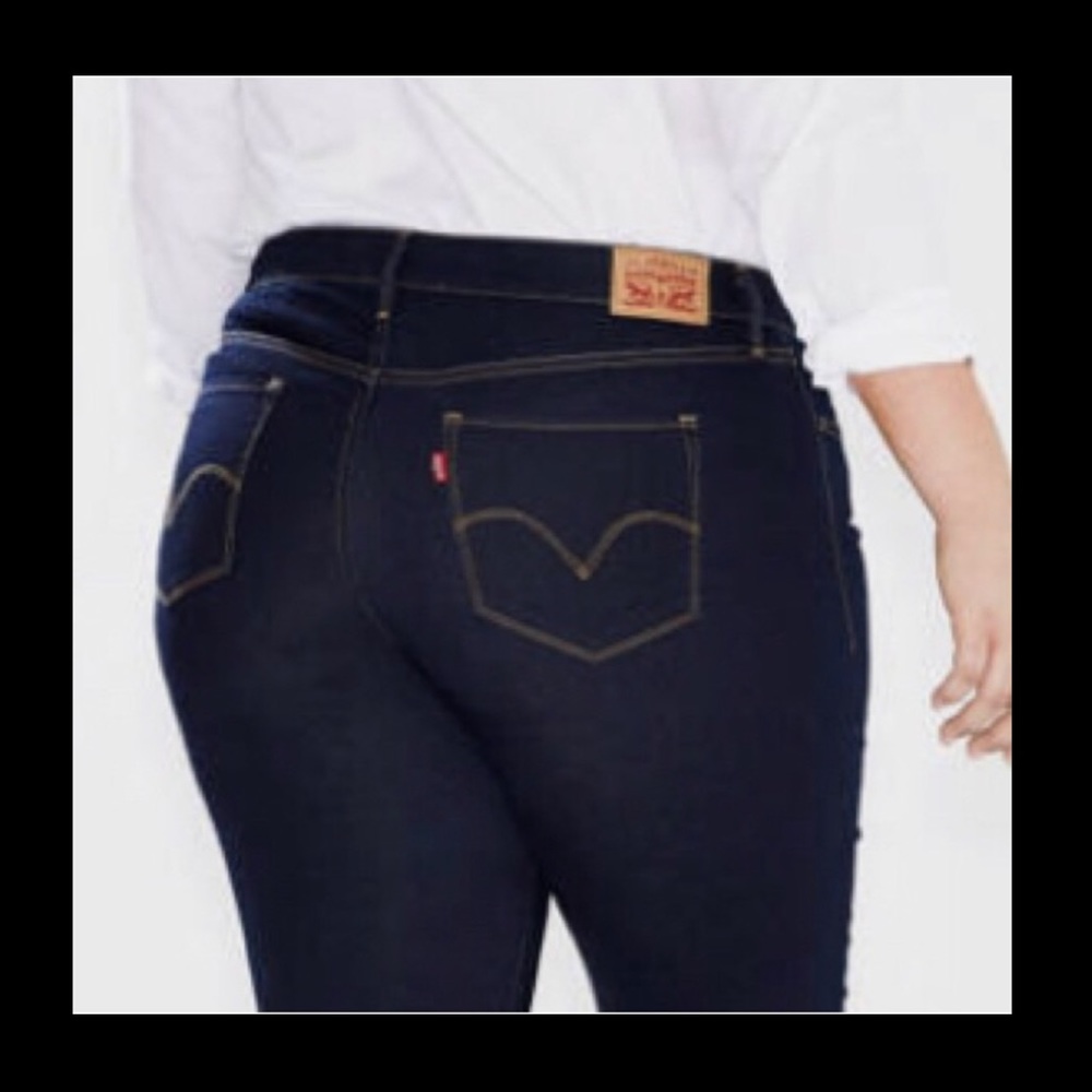 Sale! LEVIS I 314 Shaping Straight Dark Wash Raw Hem High Waist